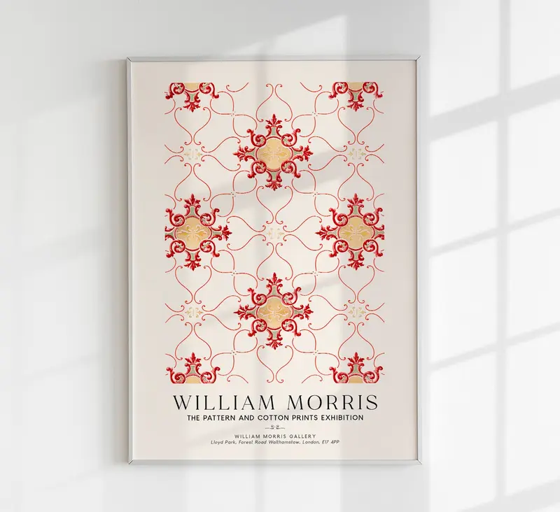 William Morris Vintage Wallpaper Art Exhibition Poster – Handdruck Berlin