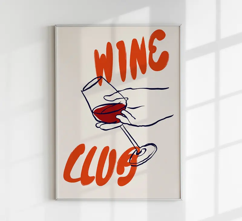 Wine Club Art Poster – Fine Art Print | Kulinarische Kunst