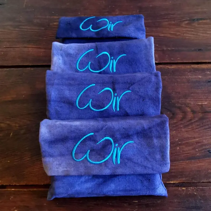 Wir Karten mit Tasche jeansblau