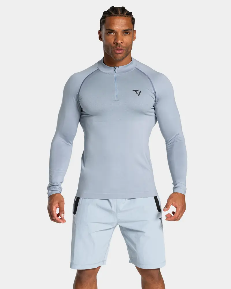 Workout Seamless Half Zip Longsleeve "Stahlblau"