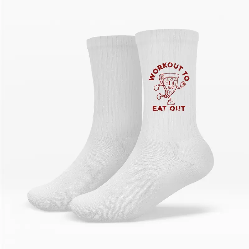 WORKOUT TO EAT OUT CREW SOCKEN