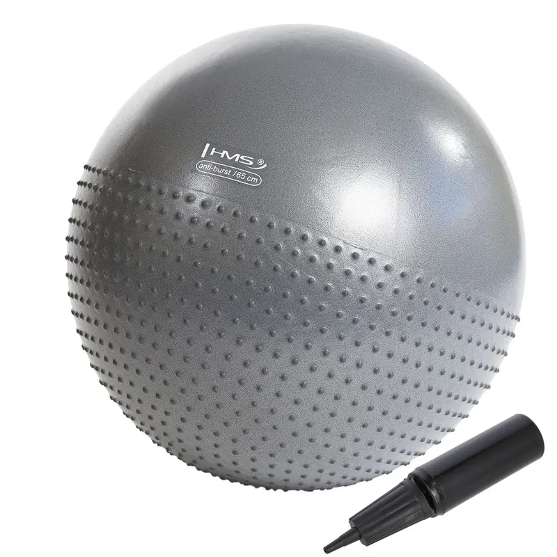 YB03N 65CM GRAY GYMNASTIKBALL MIT MASSAGENOPPEN HMS
