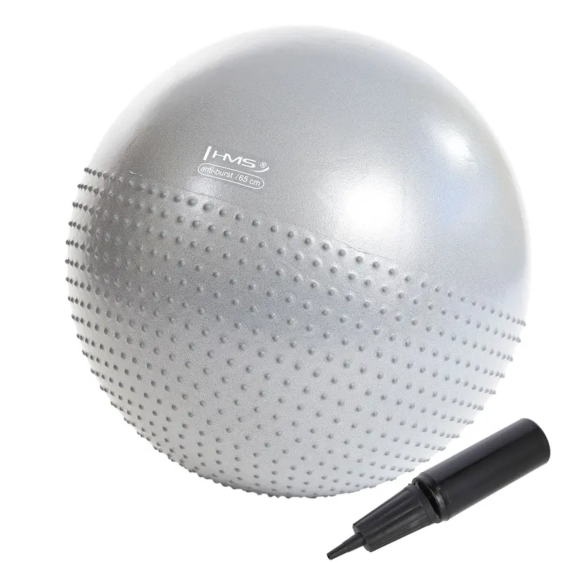 YB03N 65CM LIGHT GRAY GYMNASTIKBALL MIT MASSAGENOPPEN HMS