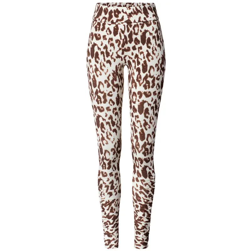 Yoga-Leggings, roll down - brown leo