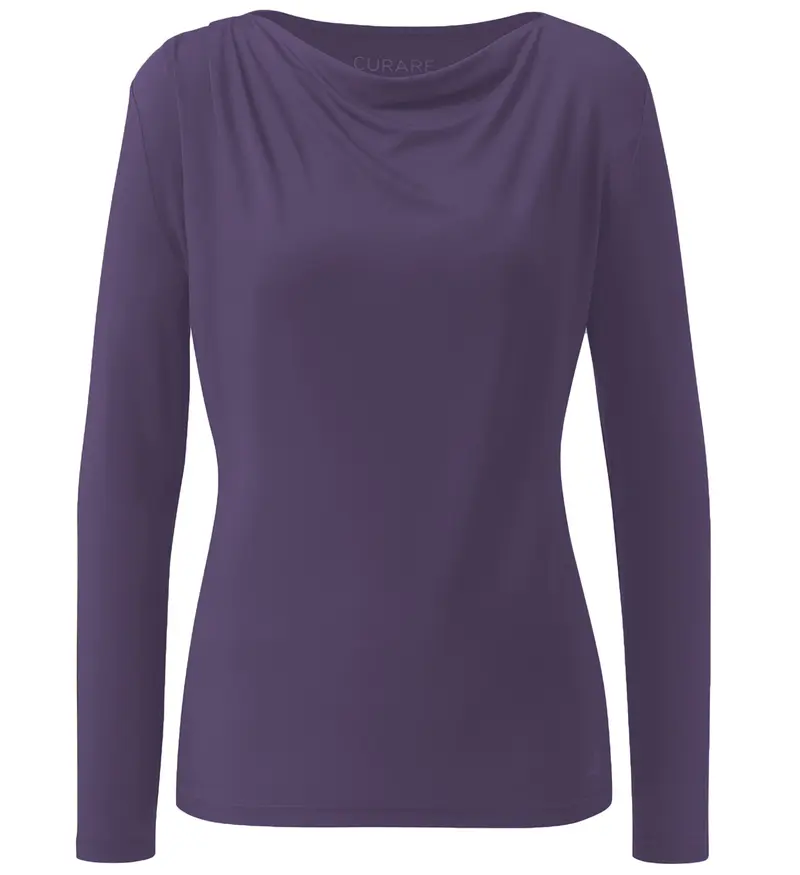 Yoga-Longsleeve Wasserfall - dark violet