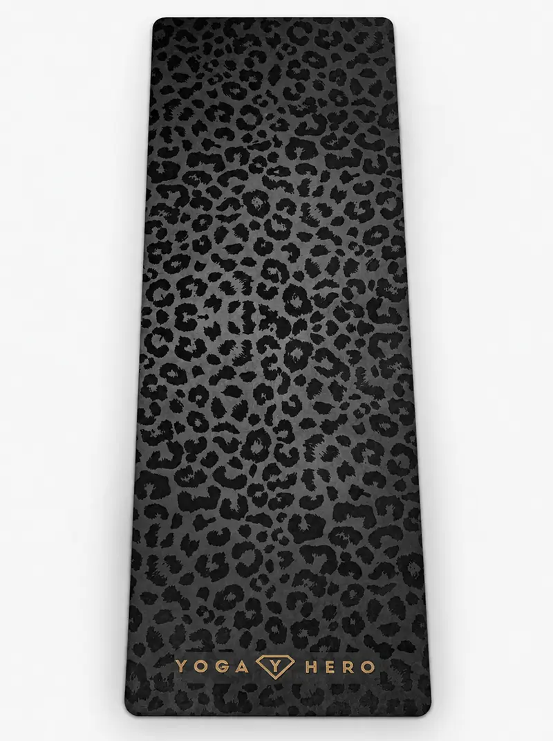 Yoga Mat Black Leopard Gold 4mm