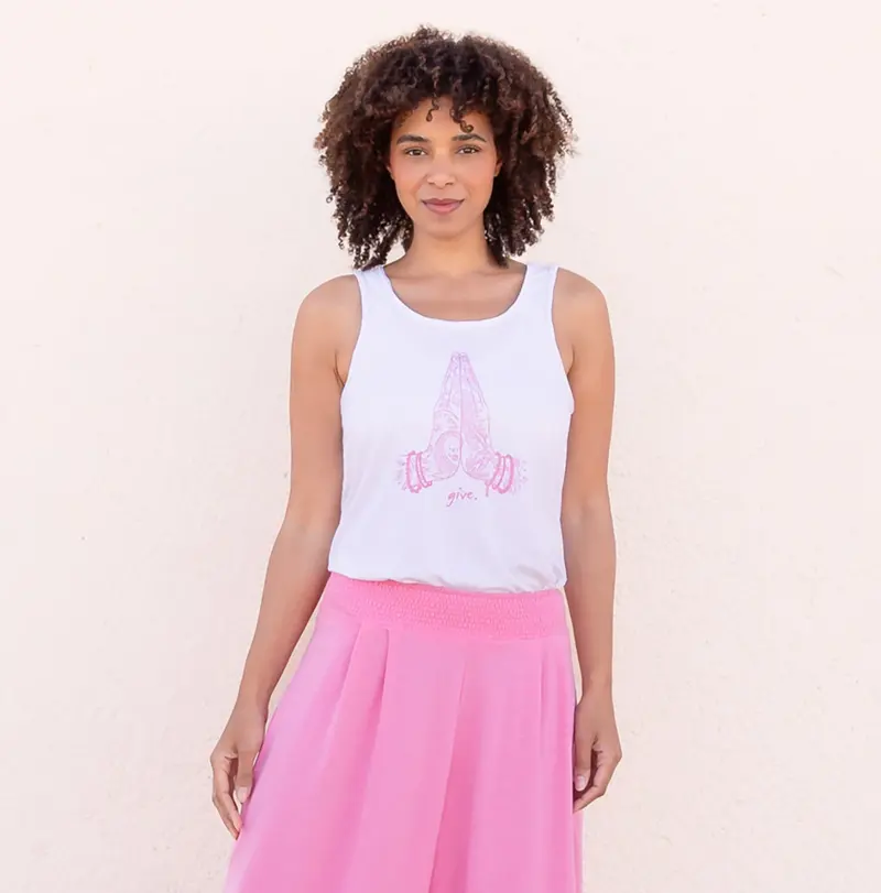 Yoga-Top Alaska - white-pink