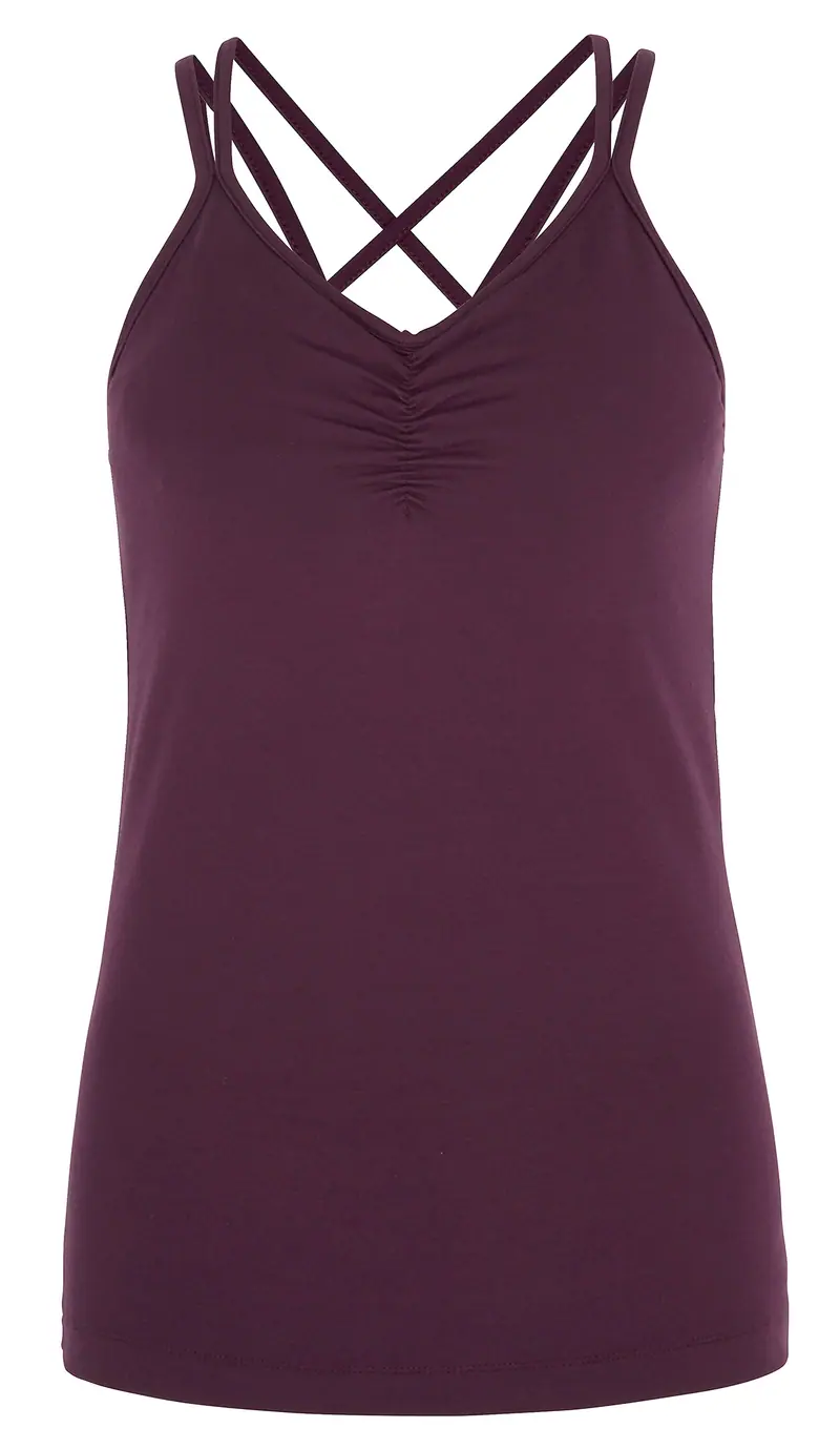 Yoga-Top "conquer cami"- berry