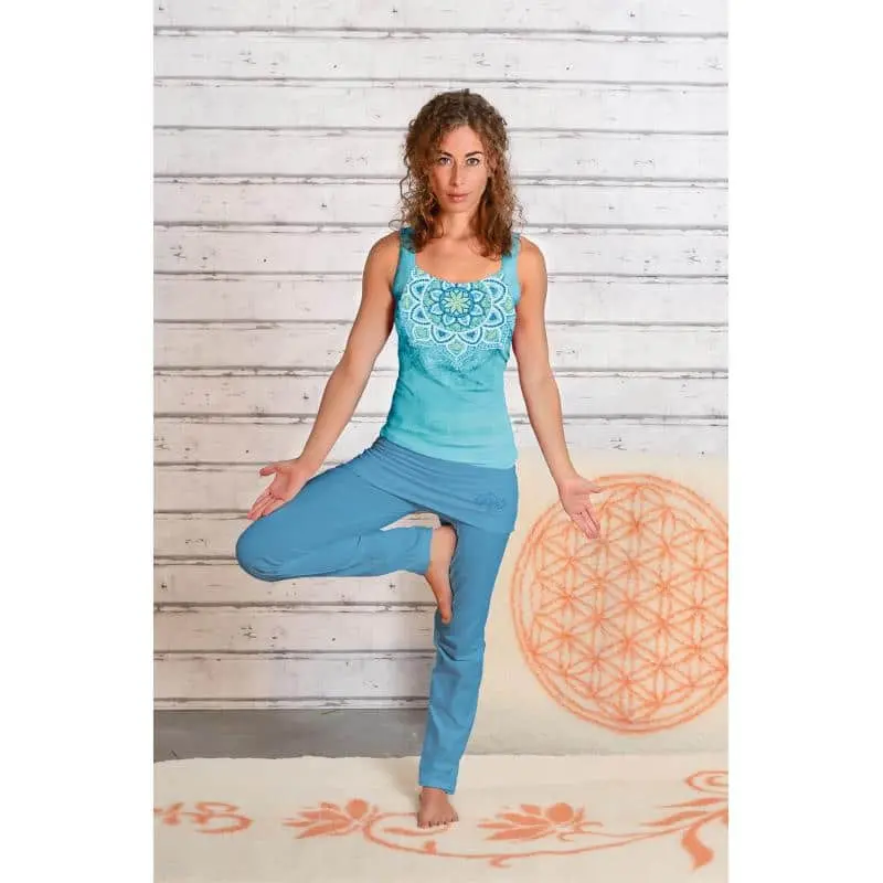 Yogahose mit Rockbund aloha-blau