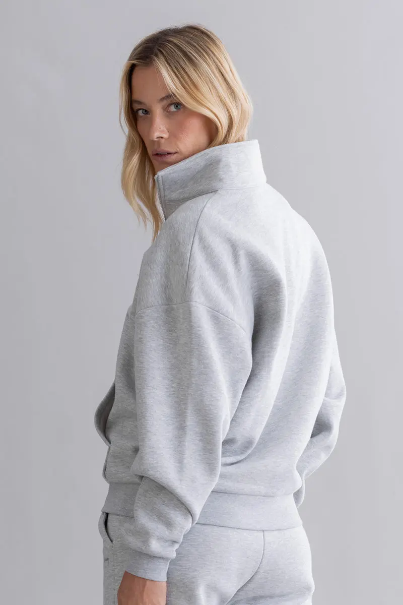 Zip Sweater - Grey Melange